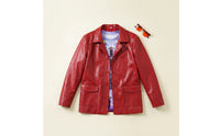 Character-Inspired Costume Set with Glasses Long-Sleeve Faux Leather Coat with Shirt Button-up Cosplay Outfit Bold for Cosplayers, Performers, Themed Parties, Stage Performances