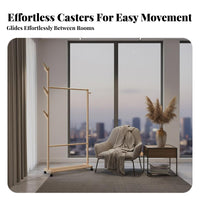 Foldable Rolling Clothes Rack Space-Saving Design Rolling Rack with Shelves and Hooks Easy Assembly Home Furniture Heavy Duty for Apartment Dwellers, Homeowners, Students, Bedroom, Entryway, Living Room