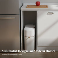 Drawstring Automatic-Sealing Trash Can Large Capacity Wall Mounted Garbage Bin Slim Lidded Trash Can Water Resistant Push Button