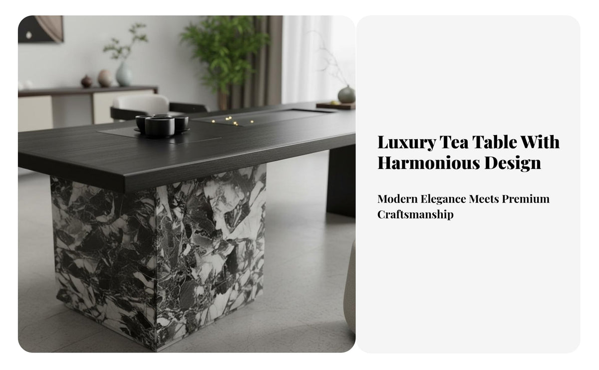 Modern Tea Island Table Lamp Elegant Design Solid Wood Tea Table Multi-Versatile Living Room Furniture for Homeowners, Adults, Hotel, Lounge