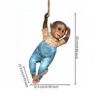 Hanging Monkey Statue Handmade Hanging Monkey Figurine Realistic Garden Design Decor for Yard