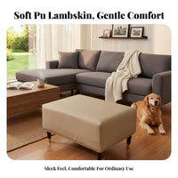 Waterproof Stretch Ottoman Cover Oil-Proof Ottoman Cover Stain-Resistant Slipcover High Elasticity for Pet Owners, Homeowners, Parents, Living Room, Bedroom