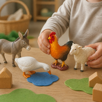 Miniature Farm Animal Figurines Realistic Poultry & Livestock Models for Kids' Play & Decoration