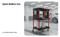 3-Tier Detailing Cart Full-Rotation Casters 3 Tier Detailing Cart Sturdy Car Wash Tool Organizer for DIY Enthusiasts, Mechanics, Warehouse