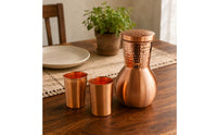Copper Water Jug Set Snug Lid Copper Jug Set Narrow Neck Servingware