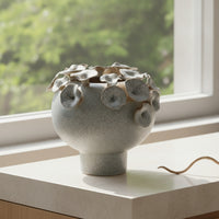 Vase with Petals Organic Ceramic Vase Textured Vessel for Art Collectors