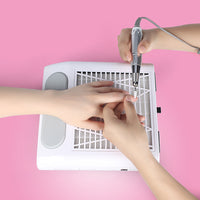Monika Nails Professional Adjustable Speed 80W Nail Dust Collector with Filter and Hand Rest, White, US Plug