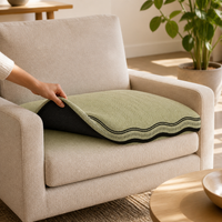 Premium Faux Leather Sofa Cushion Cover - Non-Slip, All-Season Protection