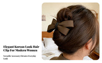 Knot Hair Barrette Korean Design Silk-Like Knot Metal Clasp Barrette Elegant Design Easy To Use for Aviation Attendants