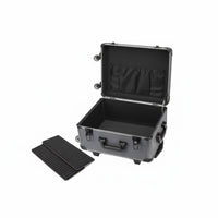 Telescoping Handle Rolling Tool Chest Large Capacity Equipment Case Long-Lasting Transport Container Heavy-Duty for Technicians, Construction Workers, Job Site, Jobsite, Workshop, Mobile