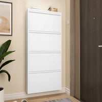 Shoe Storage Cabinet with Flip Drawers Wall-Mounted Shoe Organizer with Flip Drawers Metal Furniture for Families, Entryway, Hallway, Corridor