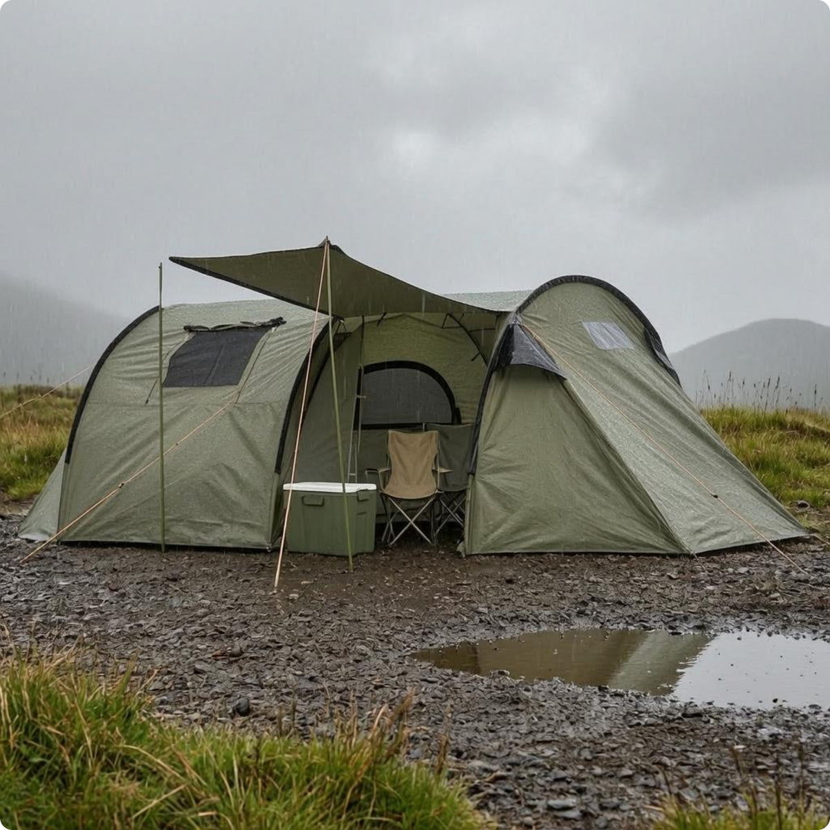 Tunnel Camping Tent Arched Poles Tunnel Tent Guy Lines Outdoor Shelter for Families