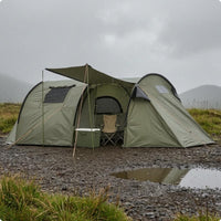 Tunnel Camping Tent Arched Poles Tunnel Tent Guy Lines Outdoor Shelter for Families