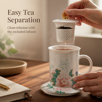 Ceramic Mug with Infuser and Lid, 400ml Tea Separation Cup for Office and Business Gifts
