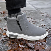 Men's Winter Mid-Top Snow Boots Warm Fleece-Lined Slip-On Anti-Slip