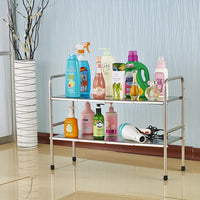 JESIT Stainless Steel Under-Sink Organizer Rack for Kitchen and Bathroom Storage, Expandable