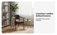 Nordic Design Upholstered Wooden Dining Chair Solid Wood Frame Armchair Minimalist Aesthetic Indoor Seating High-Density Foam Cushion for Office Workers, Homeowners, Interior Decorators, Meeting Room, Coffee Shop, Reading Nook, Bedroom