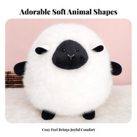 Lamb Stuffed Animal Embroidered Round Sheep Soft Pillow Sheep Soft Cute