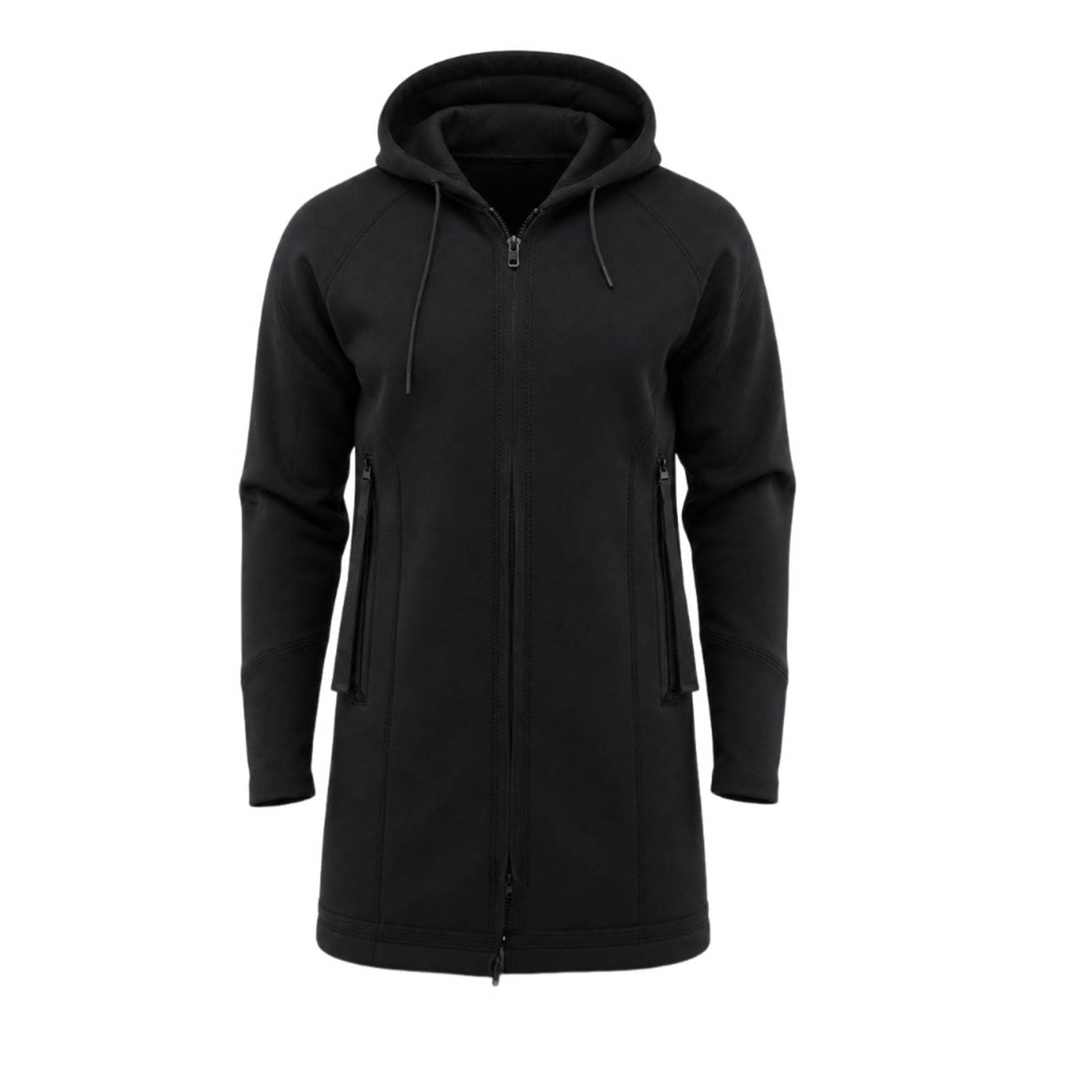 Water-Resistant Hooded Coat Wind-Blocking Neoprene Jacket Minimalist Hooded Jacket with Pockets Warm for Commuting