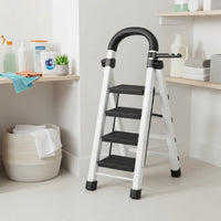 Household Folding Ladder Foldable Folding Stepladder Heavy Duty Portable Step Ladder for Kitchen, Garage, Warehouse