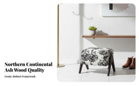 Vintage Design Upholstered Rectangular Bench hardwood Wood Legs Ottoman Multi-Functional Footrest Padded Seat for Homeowners, Families, Adults, Living Room, Entryway, Bedroom, Home Office
