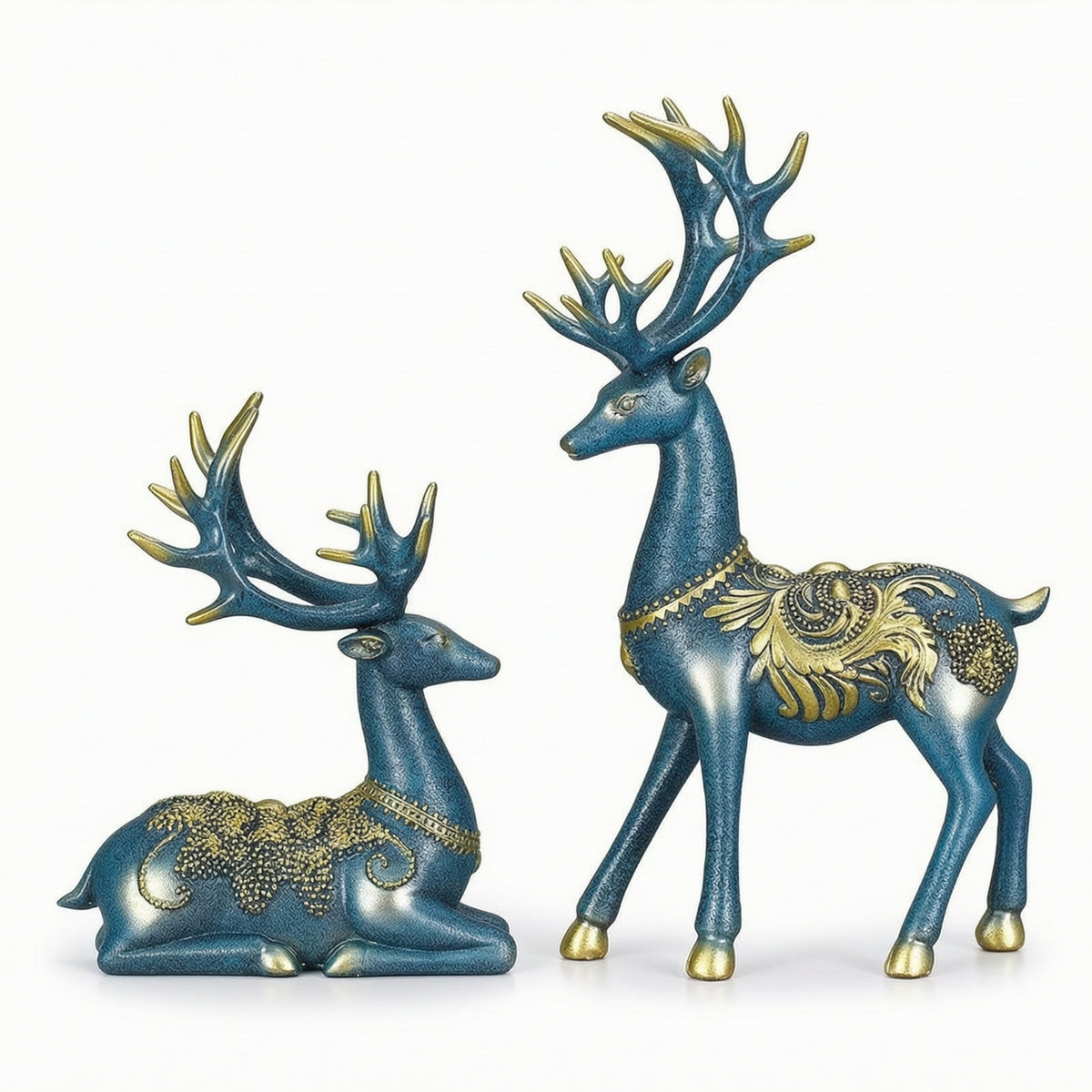 Deer Figurines Lustrous Deer Statues Decorative for Bookshelf