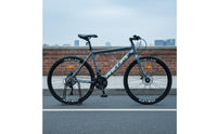 Lightweight Multi-Speed Road Bike Double Disc Brakes Road Bike High-Carbon Steel Frame Racing Bike Easy Assembly for Beginners, Students, Women, City Commuting