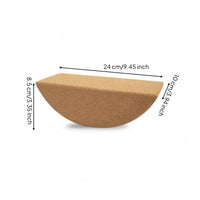 Flat Top Half-Moon Mind-Body Practice Incline Rounded Underside Curved Cork Block Natural Wood Color Crescent Mind-Body Practice Block Ergonomic Shape for Stretching