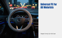 Warm Short Plush Steering Wheel Cover, Universal, Anti-Slip, Autumn/Winter, Soft, Cute, For Men & Women
