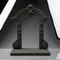 Gothic Design Dollhouse Miniature Arched Window Molded Frame Decorative Window Prop Floral Relief Arched Scene Display
