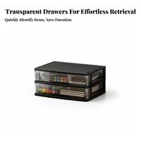 Transparent Drawers 3-Drawer Storage Box Large Capacity Stackable letter-size document organizer sturdy construction Desktop Organizer Easy to Clean for Professionals, Home Organizers, residents, Workstation, Study Room, Countertop