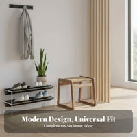 Modern Minimalist Woven Top Footstool Chinese aesthetic Small Stool space-saving Size Household Furniture Multi-Purpose for Homeowners, Children, removeice Workers, Balcony, Entryway, Tea Room, Bedroom