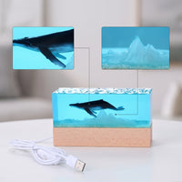 Marine Life Marine Mammal Night Light Wooden Killer Whale Resin Ocean Lamp Ambient Resin Ocean Lamp Compact for Desk