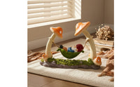 Gnome Statue with Swing Whimsical Gnome in Swing Figurine Hand-Painted Decoration Waterproof for Gardeners, Flower Bed