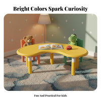 Kindergarten Half Moon Table Rounded Corners Kids Moon Shaped Table Easy to Clean Adjustable Activity Desk for Young Children, Home, Playroom