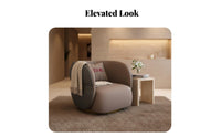 Modern Aesthetic Pleated Barrel Chair and Couch Combo Wear-Resistant Reception Sofa Group Easy to Clean Commercial Furniture High-Density Foam for Interior Designers, Office Managers, Business Owners, Beauty Salon