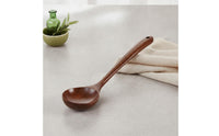 Wooden Soup Ladle Deep Bowl Soup Ladle with Long Handle Wooden Serving Spoon Natural Wood Utensil Heat-Resistant for Home Cooks