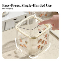 Clear Cylindrical Container with Lid space-saving Design Waste container Transparent construction