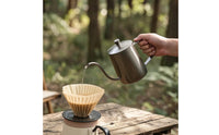 Exact Gooseneck Pour over Kettle Vintage Gooseneck Kettle Retro Coffee Pot with Lid 304 Stainless Steel for Baristas, Home Kitchen