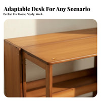 Space-Saving Foldable Computer Desk Portable Small Folding Desk Installationcomplimentary Writing Table Easy Assembly for telecommuting Workers, Apartment Dwellers, Hobbyists, Home Office, Bedroom, Dorm Room, RV journey