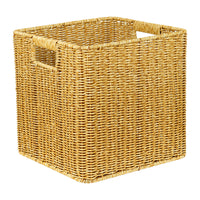 European Style PP Woven Storage Basket with Cutout Handles