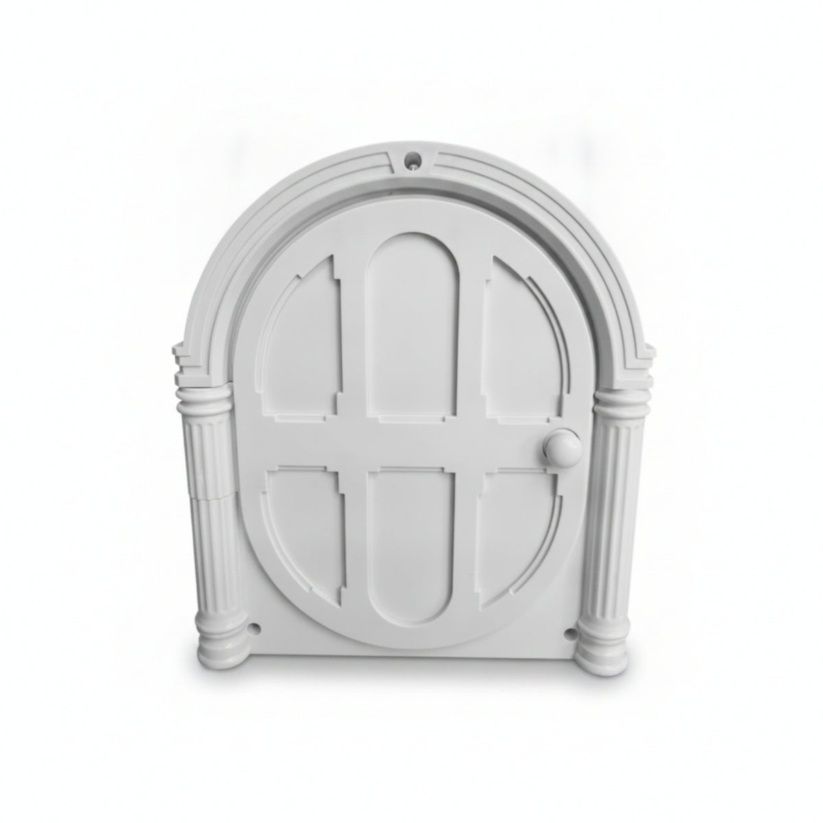White Arched Pet Flap ABS Plastic Hinged Oval Pet Door