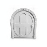 White Arched Pet Flap ABS Plastic Hinged Oval Pet Door
