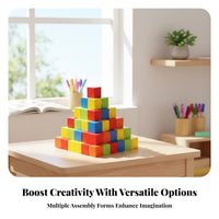 Spatial Awareness Development Geometric Learning Blocks Logical Thinking Skills Wooden Cube Blocks Unrestricted-Ended Play for Homeschool