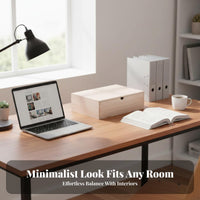 Space-Saving A4 Paper Storage Cabinet Versatile Multi-Use Wooden Desktop Drawer Unit Large Capacity Monitor Riser with Storage Drawer Minimalist Design for Students, Homeowners, Hobbyists, Workspace, Study Room, Countertop, Nightstand