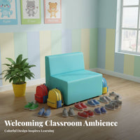 Upholstered Cubby Padded Seat Padded Seat Cushioned Cubby Rack Multi-Functional Storage children's Furniture for Kids, Kindergarten, Playroom