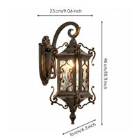 Garden Wall Lantern Ornate Design Exterior Wall Sconce Vintage Style Porch Lantern Light for Balcony, Patio