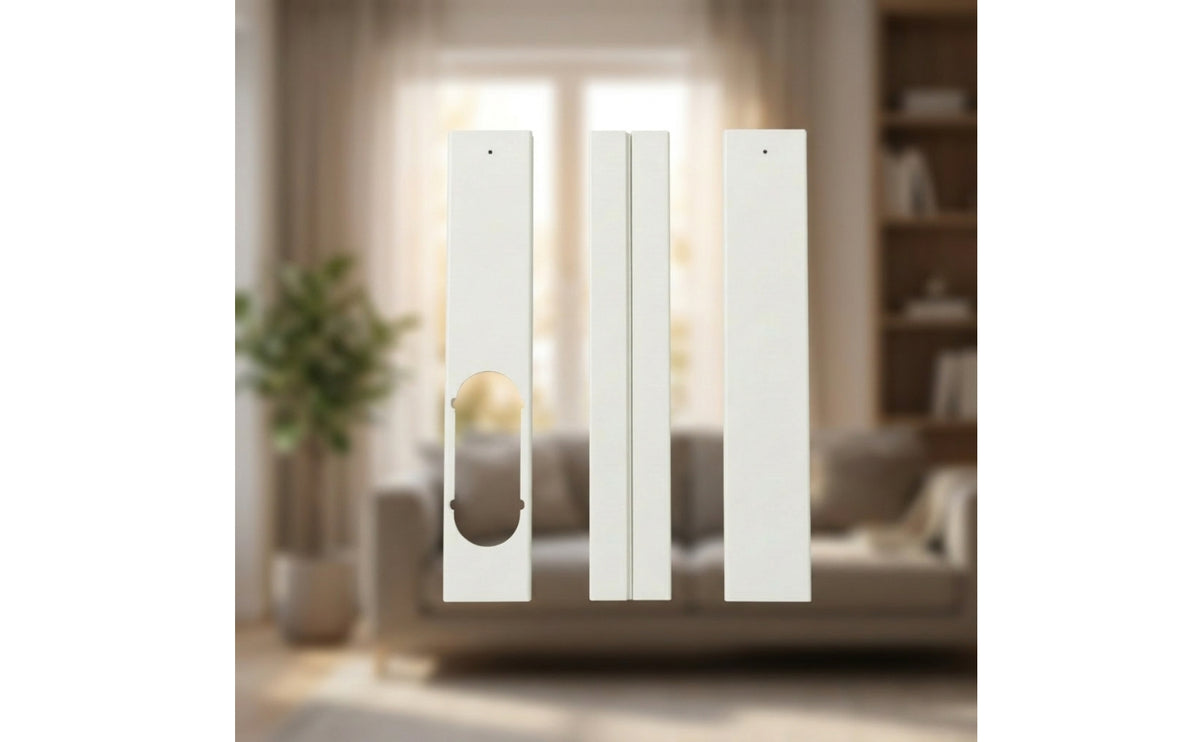 3 Pieces Adjustable Portable Air Conditioning Window Kit with Screws Telescoping Portable Air Conditioning Window Seal Kit White Hardware Sturdy for Apartments