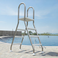 Above Ground Pool Ladder Stainless Steel Pool Ladder with Deck Anti-Slip for Families, Backyard Pools