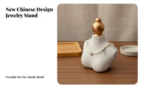 Necklace Display Bust New Chinese Design Necklace Bust Stand Elegant Design Jewelry Mannequin Stand for Retailers, Vendors, Commerce Show, Dresser